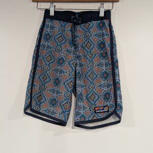 Patagonia Patterned Board Shorts Blue Navy Size Small